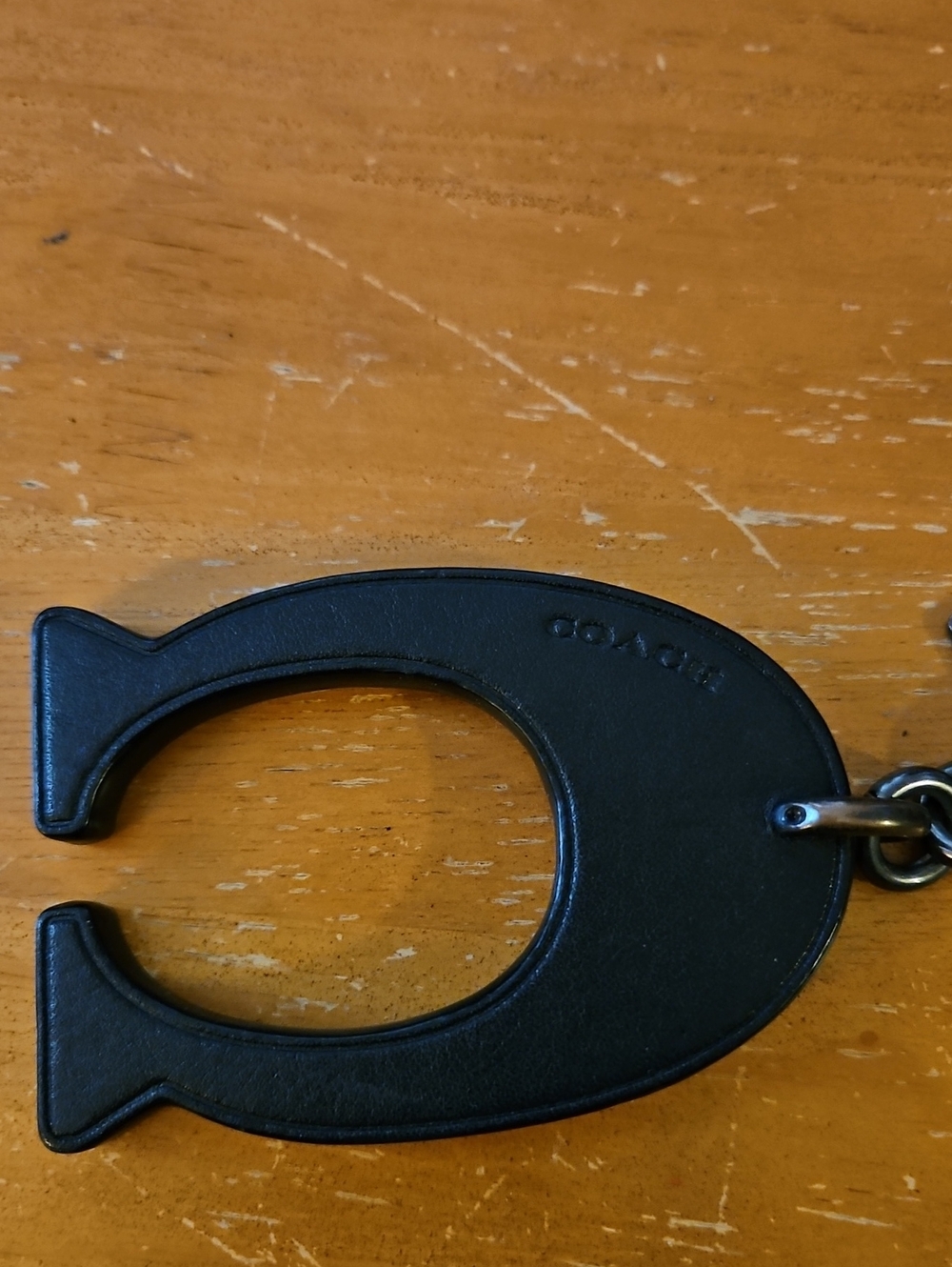 Coach Leather Rhinestone Signature Keyring Keychain - Picture 3 of 3